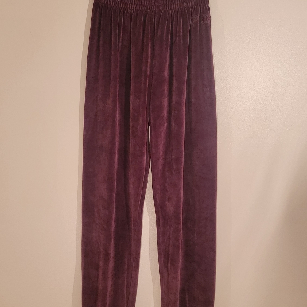 PINK Victoria's Secret Velvet Pants in Deep Pink